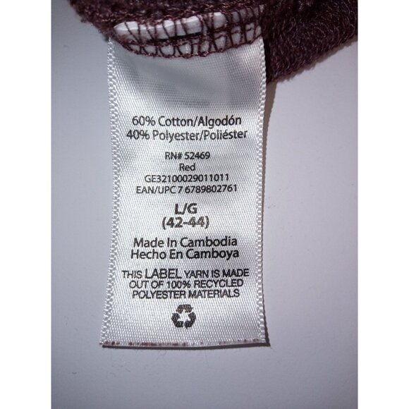 Men's George Quarter Zip Burgundy Pullover Size Large - Picture 6 of 7